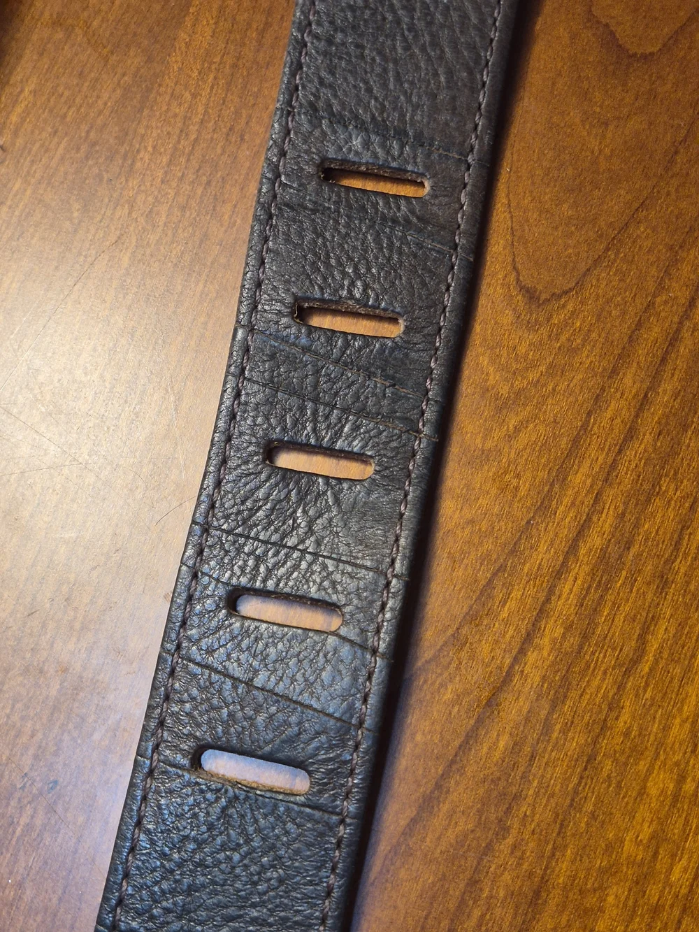 Vintage Express Men's Dark Brown Leather Belt with‎ Silver Buckle Made ENGLAND